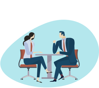 One on one legal coaching between lawyer and client over desk